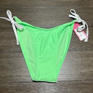 String Bikini High Leg Swimsuit Bathing Suit Bottom Neon Green X-Small 00 NWT